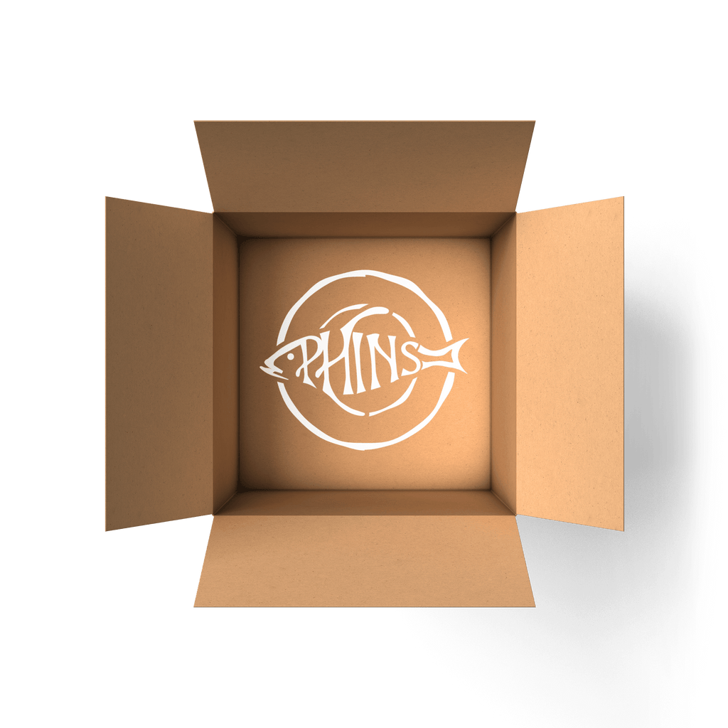 Phins Mystery Box, Phins Logo in a Cardboard Box