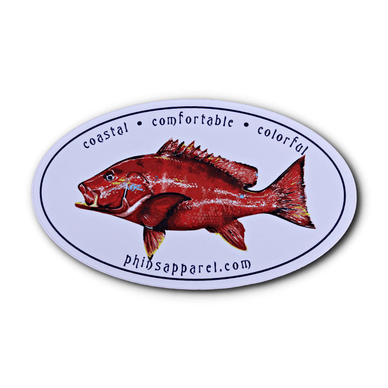 Red Snapper Oval Sticker – Phins Apparel